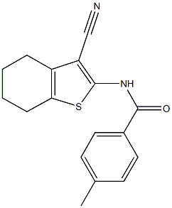 N-(3-cyano-4,5,6,7-tetrahydro-1-benzothien-2-yl)-4-methylbenzamide Structure