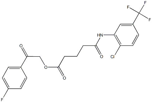 2-(4-fluorophenyl)-2-oxoethyl 5-[2-chloro-5-(trifluoromethyl)anilino]-5-oxopentanoate 구조식 이미지