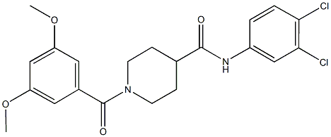 N-(3,4-dichlorophenyl)-1-(3,5-dimethoxybenzoyl)-4-piperidinecarboxamide 구조식 이미지