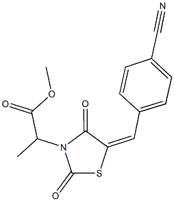 methyl 2-[5-(4-cyanobenzylidene)-2,4-dioxo-1,3-thiazolidin-3-yl]propanoate Structure