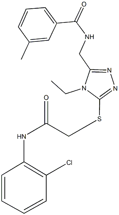 N-[(5-{[2-(2-chloroanilino)-2-oxoethyl]sulfanyl}-4-ethyl-4H-1,2,4-triazol-3-yl)methyl]-3-methylbenzamide Structure