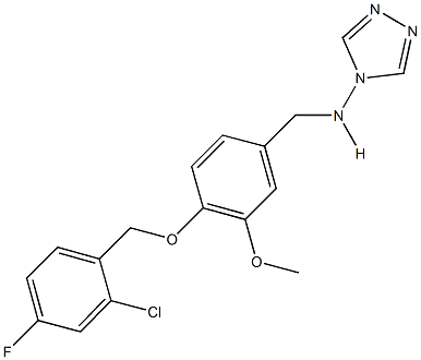 N-{4-[(2-chloro-4-fluorobenzyl)oxy]-3-methoxybenzyl}-N-(4H-1,2,4-triazol-4-yl)amine 구조식 이미지