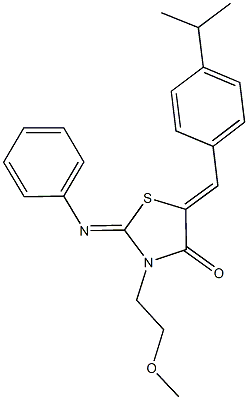 5-(4-isopropylbenzylidene)-3-(2-methoxyethyl)-2-(phenylimino)-1,3-thiazolidin-4-one 구조식 이미지