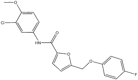 N-(3-chloro-4-methoxyphenyl)-5-[(4-fluorophenoxy)methyl]-2-furamide 구조식 이미지