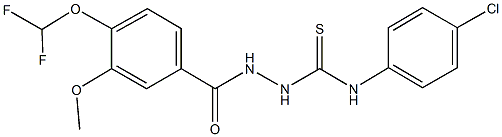 N-(4-chlorophenyl)-2-[4-(difluoromethoxy)-3-methoxybenzoyl]hydrazinecarbothioamide Structure