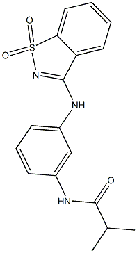 N-{3-[(1,1-dioxido-1,2-benzisothiazol-3-yl)amino]phenyl}-2-methylpropanamide 구조식 이미지