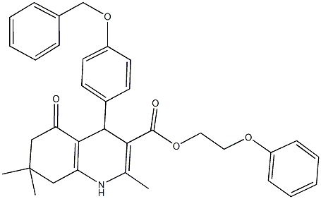 2-phenoxyethyl 4-[4-(benzyloxy)phenyl]-2,7,7-trimethyl-5-oxo-1,4,5,6,7,8-hexahydro-3-quinolinecarboxylate Structure