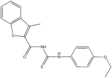 N-(4-ethoxyphenyl)-N'-[(3-methyl-1-benzofuran-2-yl)carbonyl]thiourea Structure