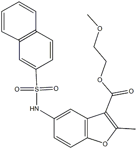 2-methoxyethyl 2-methyl-5-[(2-naphthylsulfonyl)amino]-1-benzofuran-3-carboxylate 구조식 이미지