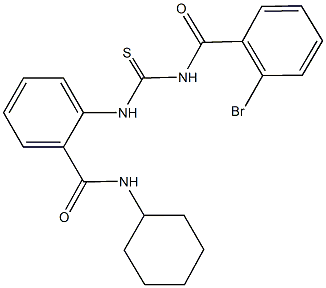 2-({[(2-bromobenzoyl)amino]carbothioyl}amino)-N-cyclohexylbenzamide Structure