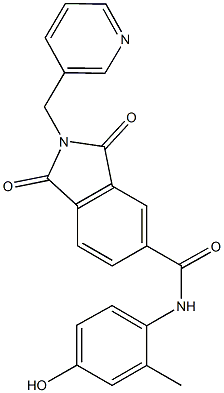 N-(4-hydroxy-2-methylphenyl)-1,3-dioxo-2-(3-pyridinylmethyl)-5-isoindolinecarboxamide 구조식 이미지