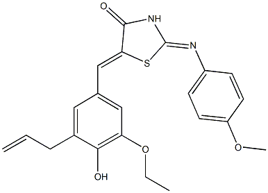 5-(3-allyl-5-ethoxy-4-hydroxybenzylidene)-2-[(4-methoxyphenyl)imino]-1,3-thiazolidin-4-one 구조식 이미지