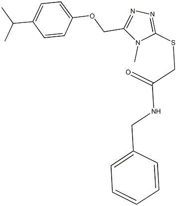 N-benzyl-2-({5-[(4-isopropylphenoxy)methyl]-4-methyl-4H-1,2,4-triazol-3-yl}sulfanyl)acetamide Structure