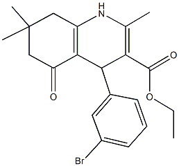 ethyl 4-(3-bromophenyl)-2,7,7-trimethyl-5-oxo-1,4,5,6,7,8-hexahydro-3-quinolinecarboxylate Structure