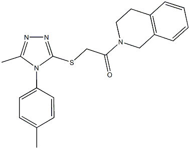 2-(3,4-dihydro-2(1H)-isoquinolinyl)-2-oxoethyl 5-methyl-4-(4-methylphenyl)-4H-1,2,4-triazol-3-yl sulfide Structure