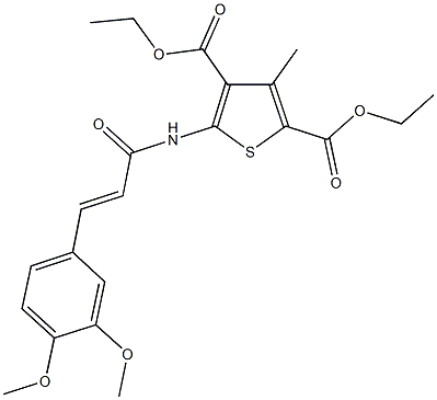 diethyl 5-{[3-(3,4-dimethoxyphenyl)acryloyl]amino}-3-methyl-2,4-thiophenedicarboxylate Structure