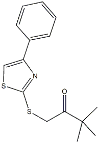 3,3-dimethyl-1-[(4-phenyl-1,3-thiazol-2-yl)sulfanyl]-2-butanone 구조식 이미지