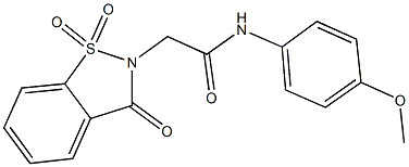 2-(1,1-dioxido-3-oxo-1,2-benzisothiazol-2(3H)-yl)-N-(4-methoxyphenyl)acetamide 구조식 이미지