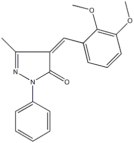 4-(2,3-dimethoxybenzylidene)-5-methyl-2-phenyl-2,4-dihydro-3H-pyrazol-3-one Structure