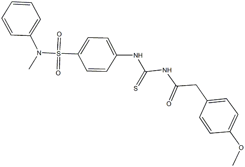 4-[({[(4-methoxyphenyl)acetyl]amino}carbothioyl)amino]-N-methyl-N-phenylbenzenesulfonamide Structure