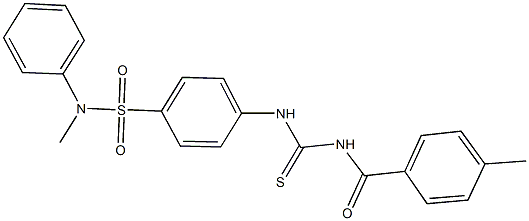 N-methyl-4-({[(4-methylbenzoyl)amino]carbothioyl}amino)-N-phenylbenzenesulfonamide Structure