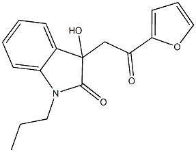 3-[2-(2-furyl)-2-oxoethyl]-3-hydroxy-1-propyl-1,3-dihydro-2H-indol-2-one 구조식 이미지