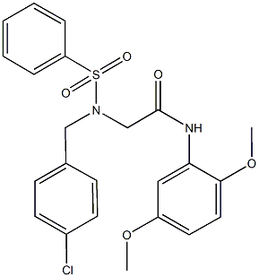 N-[2,5-bis(methyloxy)phenyl]-2-[[(4-chlorophenyl)methyl](phenylsulfonyl)amino]acetamide Structure