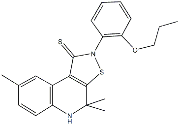 4,4,8-trimethyl-2-(2-propoxyphenyl)-4,5-dihydroisothiazolo[5,4-c]quinoline-1(2H)-thione Structure