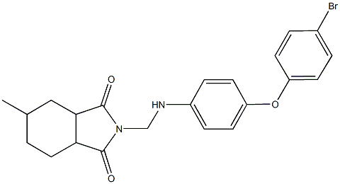 2-{[4-(4-bromophenoxy)anilino]methyl}-5-methylhexahydro-1H-isoindole-1,3(2H)-dione 구조식 이미지