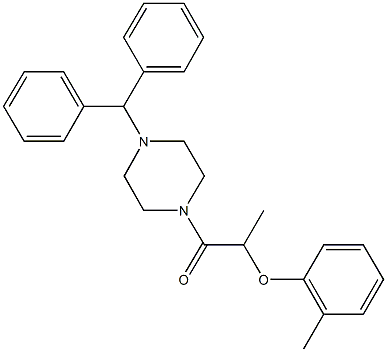2-(4-benzhydryl-1-piperazinyl)-1-methyl-2-oxoethyl 2-methylphenyl ether 구조식 이미지