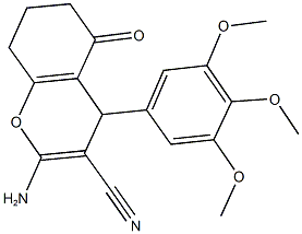 2-amino-5-oxo-4-(3,4,5-trimethoxyphenyl)-5,6,7,8-tetrahydro-4H-chromene-3-carbonitrile Structure