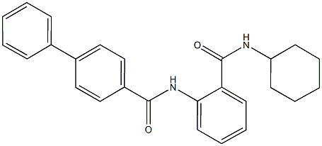 N-{2-[(cyclohexylamino)carbonyl]phenyl}[1,1'-biphenyl]-4-carboxamide 구조식 이미지