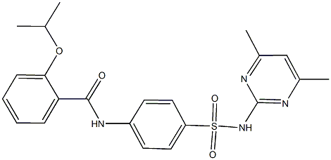 N-(4-{[(4,6-dimethyl-2-pyrimidinyl)amino]sulfonyl}phenyl)-2-isopropoxybenzamide 구조식 이미지