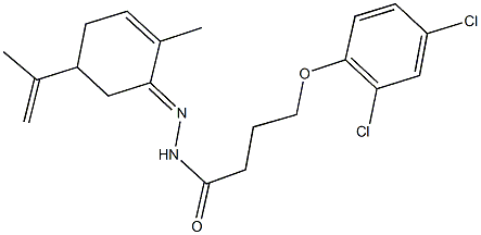 4-(2,4-dichlorophenoxy)-N'-(5-isopropenyl-2-methylcyclohex-2-en-1-ylidene)butanohydrazide 구조식 이미지