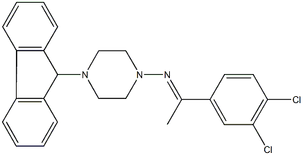 N-[1-(3,4-dichlorophenyl)ethylidene]-N-[4-(9H-fluoren-9-yl)-1-piperazinyl]amine 구조식 이미지