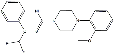 N-[2-(difluoromethoxy)phenyl]-4-(2-methoxyphenyl)-1-piperazinecarbothioamide 구조식 이미지