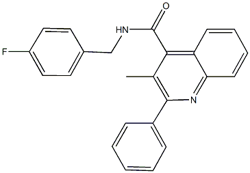 N-(4-fluorobenzyl)-3-methyl-2-phenyl-4-quinolinecarboxamide 구조식 이미지