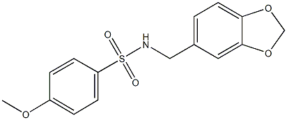 N-(1,3-benzodioxol-5-ylmethyl)-4-methoxybenzenesulfonamide 구조식 이미지