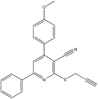 4-(4-methoxyphenyl)-6-phenyl-2-(2-propynylsulfanyl)nicotinonitrile 구조식 이미지