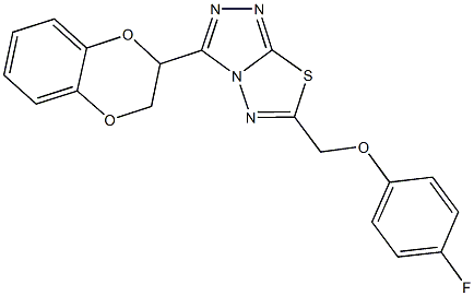 [3-(2,3-dihydro-1,4-benzodioxin-2-yl)[1,2,4]triazolo[3,4-b][1,3,4]thiadiazol-6-yl]methyl 4-fluorophenyl ether Structure