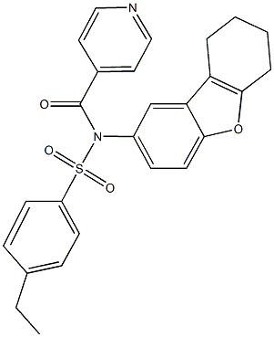 4-ethyl-N-isonicotinoyl-N-(6,7,8,9-tetrahydrodibenzo[b,d]furan-2-yl)benzenesulfonamide 구조식 이미지