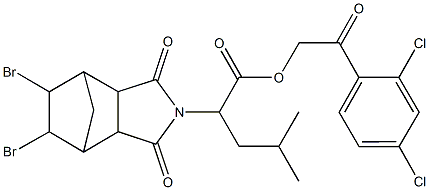 2-(2,4-dichlorophenyl)-2-oxoethyl 2-(8,9-dibromo-3,5-dioxo-4-azatricyclo[5.2.1.0~2,6~]dec-4-yl)-4-methylpentanoate 구조식 이미지