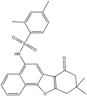 N-(9,9-dimethyl-7-oxo-7,8,9,10-tetrahydronaphtho[1,2-b][1]benzofuran-5-yl)-2,4-dimethylbenzenesulfonamide 구조식 이미지