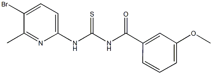 N-(5-bromo-6-methyl-2-pyridinyl)-N'-(3-methoxybenzoyl)thiourea Structure