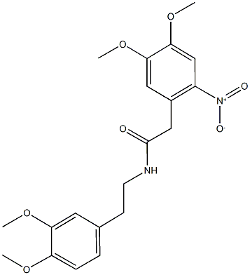 N-[2-(3,4-dimethoxyphenyl)ethyl]-2-{2-nitro-4,5-dimethoxyphenyl}acetamide 구조식 이미지