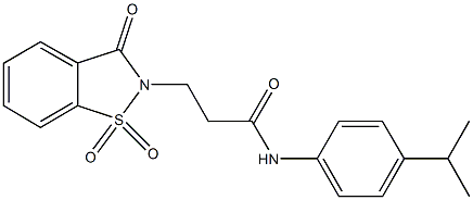 3-(1,1-dioxido-3-oxo-1,2-benzisothiazol-2(3H)-yl)-N-(4-isopropylphenyl)propanamide 구조식 이미지