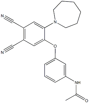 N-{3-[2-(1-azepanyl)-4,5-dicyanophenoxy]phenyl}acetamide 구조식 이미지