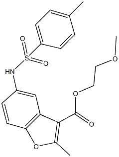 2-methoxyethyl 2-methyl-5-{[(4-methylphenyl)sulfonyl]amino}-1-benzofuran-3-carboxylate 구조식 이미지