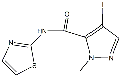 4-iodo-1-methyl-N-(1,3-thiazol-2-yl)-1H-pyrazole-5-carboxamide 구조식 이미지