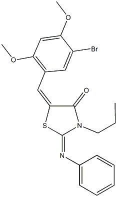 5-(5-bromo-2,4-dimethoxybenzylidene)-2-(phenylimino)-3-propyl-1,3-thiazolidin-4-one Structure